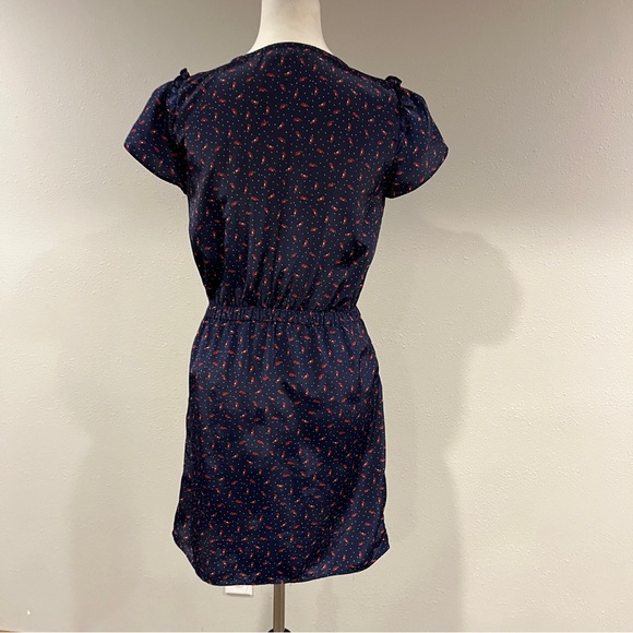 Jessica Simpson Navy Blue shoe and dot print mini Dress size small - Picture 7 of 13